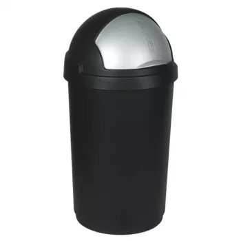Coș de gunoi CURVER Bullet 50L negru/argintiu