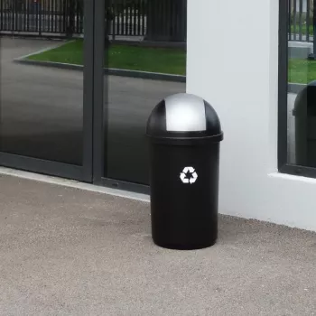 Coș de gunoi CURVER Bullet 50L negru/argintiu