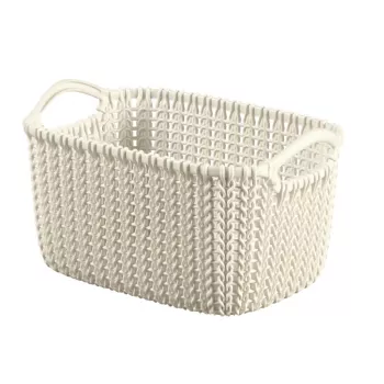 Coș de depozitare dreptunghiular Curver Knit XS 3L alb 25x18x14 cm