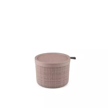 Coș rotund de depozitare CURVER Jute cu capac 2L roz 17x13cm