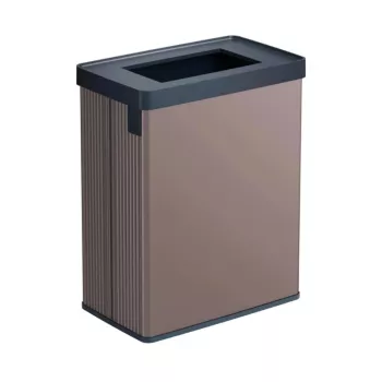 Coș de gunoi dreptunghiular metalizat CURVER Verto Recycle 54L roz perlat