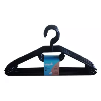 KEEEPER Arvid umerașe din plastic, set de 10 bucăți, 40 x 22 x 6,2 cm, negru