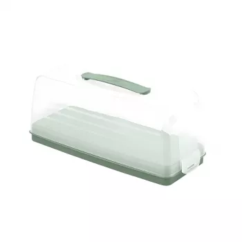 Cutie de transport pentru tort dreptunghiulară CURVER Smart To Go 35,5 x 15 x 14,2 cm verde