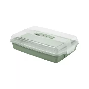 Cutie dreptunghiulară de transport tort Curver 45x29,5x11,1 cm verde