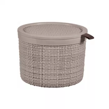 Coș CURVER cu capac Jute rotund 2L Ø17x13cm bej