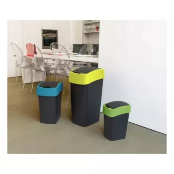 Coș de gunoi Curver Flip Bin 9L negru și galben