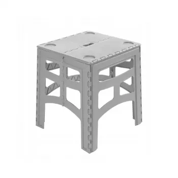 Masă de exterior pliabilă keeeper M Timo, gri, capacitate de încărcare 80 kg, 46,5 x 44,5 x 55 cm