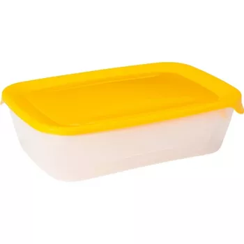 Set de 3 cutii de depozitare alimente dreptunghiulare CURVER Fresh & Go 2L + 1L + 0,5L galben
