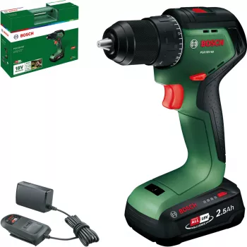 Mașină de găurit și înșurubat cu acumulator Bosch PSR 18V-60 cu acumulator 2,5 Ah și încărcător