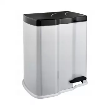 KEEEPER Coș de gunoi cu pedală pentru sortarea deșeurilor 7+15L Gunnar 39,5x29x43,5cm Argintiu deschis