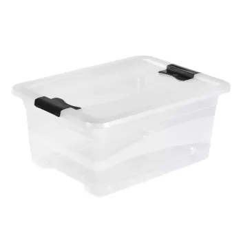 Cutie de depozitare cu capac keeeper Crystalbox Cornelia, 12 L, transparentă, 39,5 x 29,5 x 17,5 cm