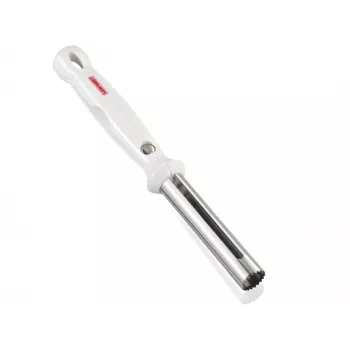 LEIFHEIT Apple Corer Remover, Stainless Steel Blade, Ergonomic Non-Slip Handle, Dishwasher Safe, White/Silver