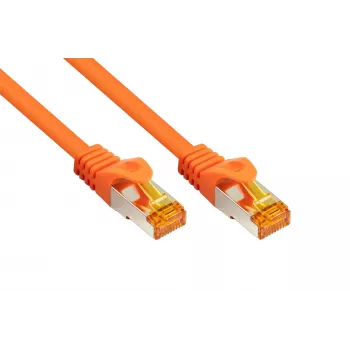 Cablu patch Kabelmeister Cat.7 S/FTP RJ45, manta TPE, fără halogen, portocaliu, 15m