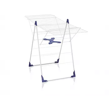 Uscător de rufe LEIFHEIT Classic 200 Flex, lungime de uscare 20 m, uscător cu aripi pliabil pe suport, alb/albastru