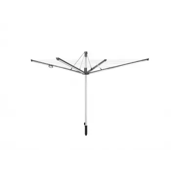 Uscător rotativ de rufe LEIFHEIT Linomatic 600 Plus, 60 m frânghie de uscare, cadru din aluminiu, retragere automată a frânghiei, argintiu/gri