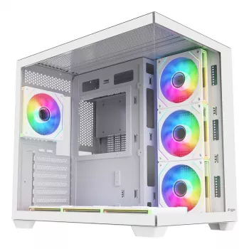 FSP Fortron M341-WA Carcasă PC Mid-Tower cu sticlă securizată și 4 ventilatoare ARGB