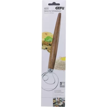 Tel de frământat danez GEFU NEDO 14353, oțel inoxidabil și lemn, 33 cm
