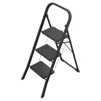 HAILO K44 StandardLine Scară pliabilă, 3 trepte, mâner de siguranță, negru, 150 kg