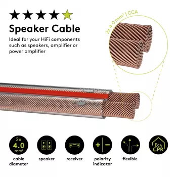 Cablu de boxe Goobay LSK 2x4.0 transparent 50 m