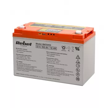 REBEL Baterie gel Deep Cycle cu afișaj 12V 100Ah