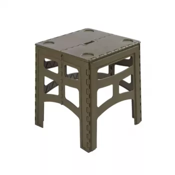 Masă de camping pliabilă KEEEPER Timo M, oliv, aluminiu, sarcină 80 kg, 46,5x44,5x55 cm