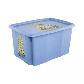 Cutie cu capac 45L keeeper Karolina „Minions Happiness” 55,5x40x30cm albastru deschis