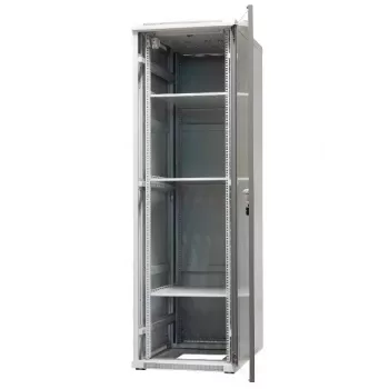 Dulap de rack independent EMITER EmiterNet Top 42U, 600x1000x1980 mm, ușă frontală din sticlă, negru EM/SH05D-6042