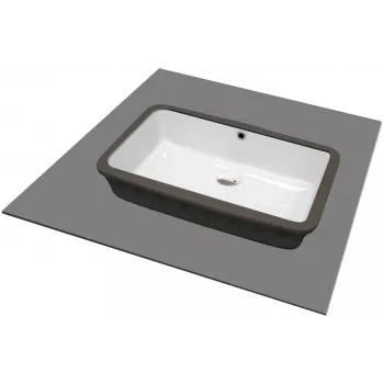 DEANTE Como Ceramic Undercounter Washbasin 125 mm Bowl Depth White Glossy