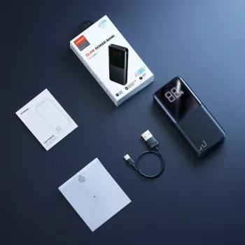 Power bank JOYROOM JR-QP193 30000 mAh 22,5W cu afișaj digital, PD3.0/QC3.0, 3 ieșiri (2 USB-A + 1 USB-C), 2 intrări (USB-C + Micro USB), negru