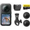 Cameră de acțiune 360 de grade Insta360 X6, pachet pentru motocicletă, 8K, neagră