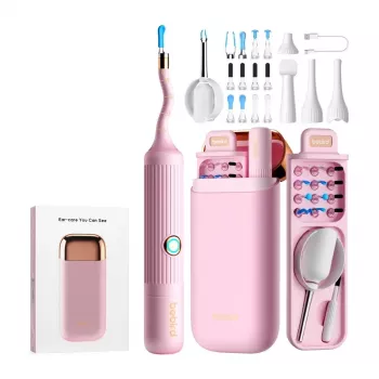 Otoscop Wi-Fi BEBIRD EarSight Plus Pink 5MP cu giroscop pe 6 axe, obiectiv IP67, USB-C