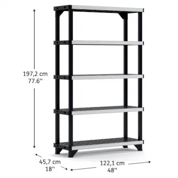 KETER Raft cu 5 niveluri Fused 122,1x45,7x197,2cm negru
