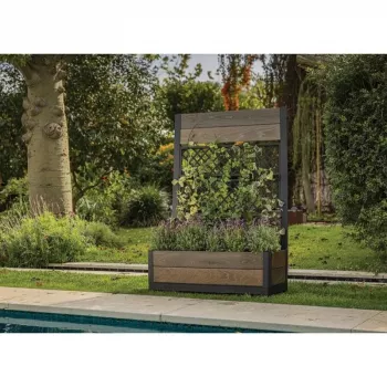 Ghiveci KETER Deco Tulip 110L cu 2 romburi, aspect nuc, mesh