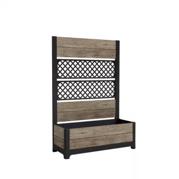 KETER Deco Tulip 110L ghiveci cu 2 romburi mesh ton lemn de frasin