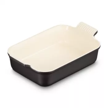 Vas de copt dreptunghiular Le Creuset Heritage din gresie 26x19cm / 2,4L negru