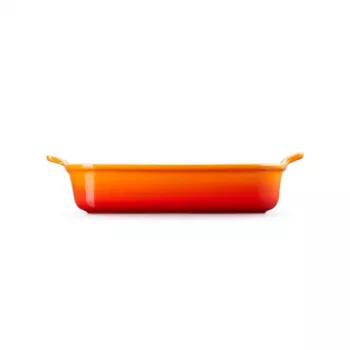 Vas de copt dreptunghiular LE CREUSET Heritage din gresie 32x24cm / 4L portocaliu
