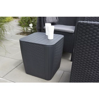 Masă de grădină/cutie de depozitare KETER Luzon Flat Wicker, gri