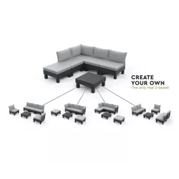 Set de mobilier de grădină KETER Elements Balcony Set, gri/gri deschis