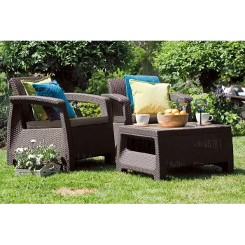 Set de mobilier de grădină KETER Corfu Weekend, maro