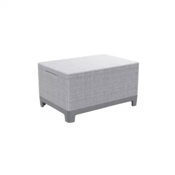 Masă de grădină/cutie de depozitare KETER Scandi Storage Table, gri deschis/gri oțel închis