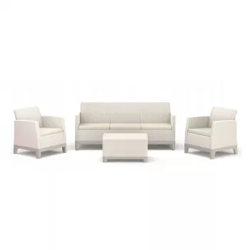 Set de mobilier de grădină KETER Scandi Forma cu 3 locuri, gri pietriș/bej deschis
