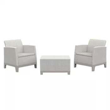 Set de mobilier de grădină KETER Scandi Forma Balcony Set, gri pietriș/bej deschis