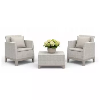 Set de mobilier de grădină KETER Scandi Forma Balcony Set, gri pietriș/bej deschis