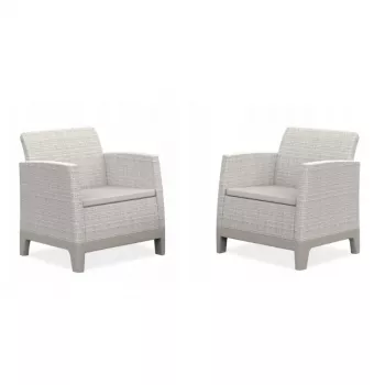 Scaune de grădină KETER Scandi Form light, 2 buc., gri pietriș/bej deschis