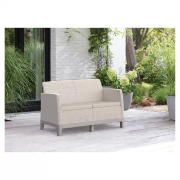 KETER Garden sofa two-seater Scandi Form 2 Seater Sofa pebble gray/light beige