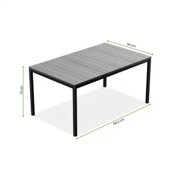 Masă de grădină KETER Deco Porto Nova 160, nuc/negru