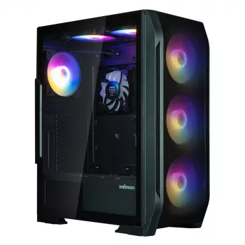 Carcasă PC Zalman N7 PLUS V2 ATX Mid Tower, 7 ventilatoare ARGB 120mm, sticlă călită, neagră