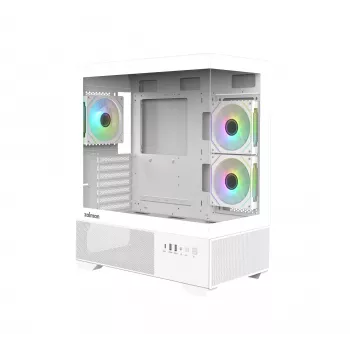 Carcasă PC Zalman CHRONIX V2 White ATX Mid Tower cu 3 ventilatoare ARGB de 120mm, panou lateral din sticlă călită