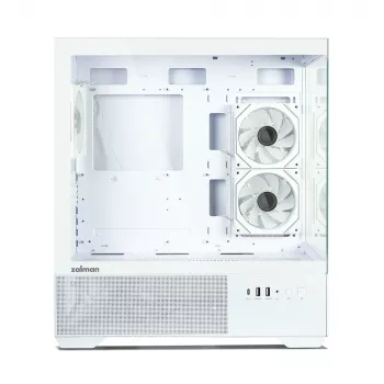Carcasă PC Zalman CHRONIX V2 White ATX Mid Tower cu 3 ventilatoare ARGB de 120mm, panou lateral din sticlă călită