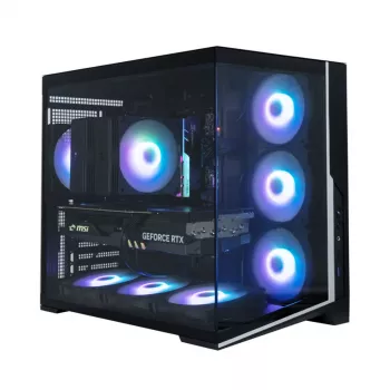 Carcasă PC Zalman D40, ATX Mid Tower, 7 ventilatoare ARGB 120mm, neagră
